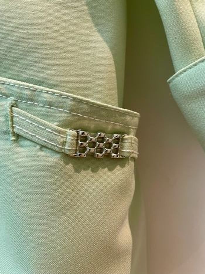 Veste chemise longue unie vert pastel manches 3/4 Afibel taille 42 - photo numéro 4