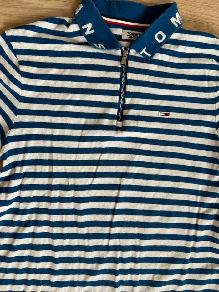 Robe polo Tommy Jeans femme rayée bleue et blanche - Taille M - photo numéro 3