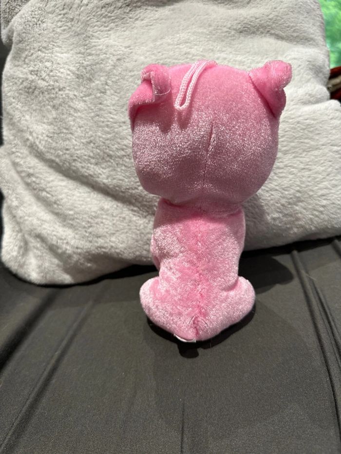 Petite peluche rose chat - photo numéro 3