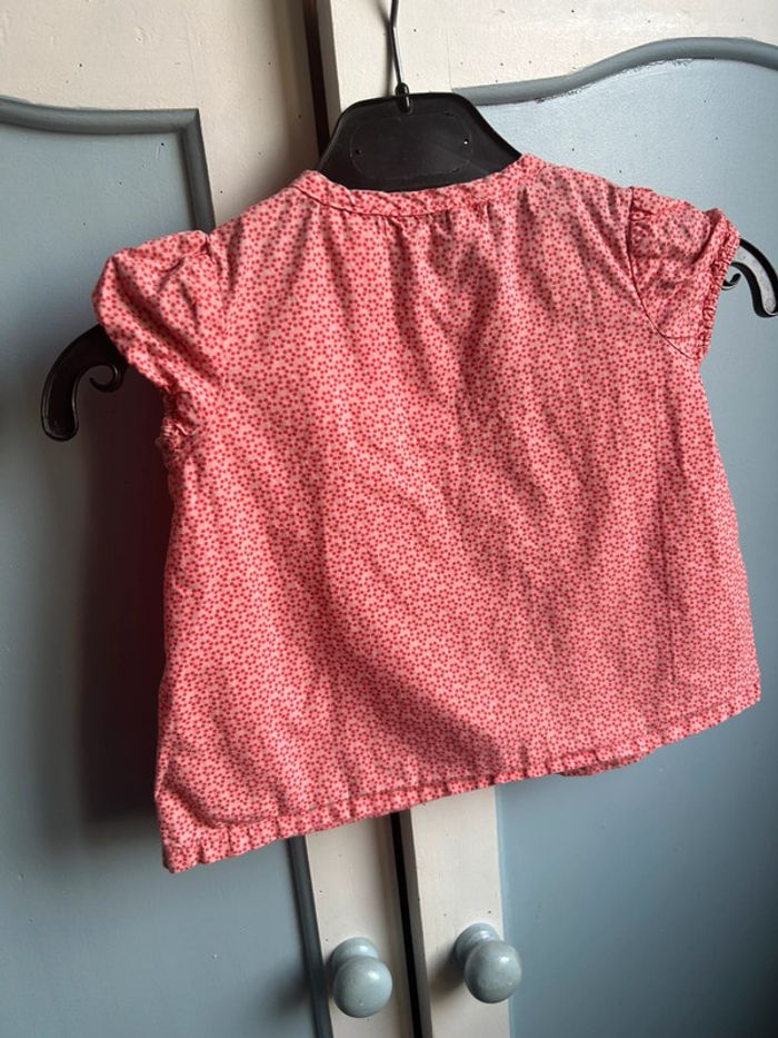 Blouse manches courtes rouge , cocoon, 6 mois - photo numéro 4