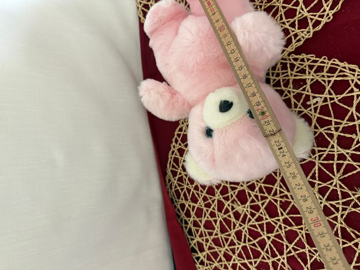 OURS DOUDOU ANCIEN VINTAGE PELUCHE rose cédéji - photo numéro 4