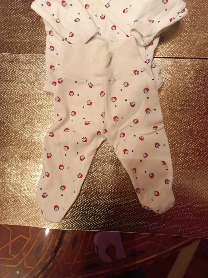 Bel ensemble mixte body pantalon ou pyjama naissance a 1 mois - photo numéro 3
