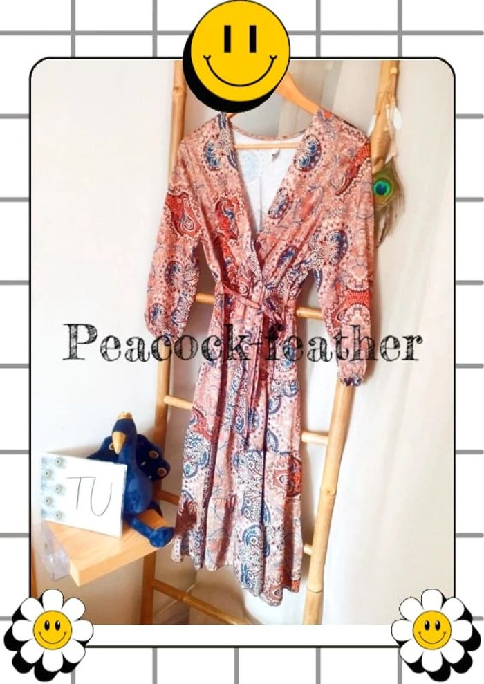 Robe TU beige marron bohème