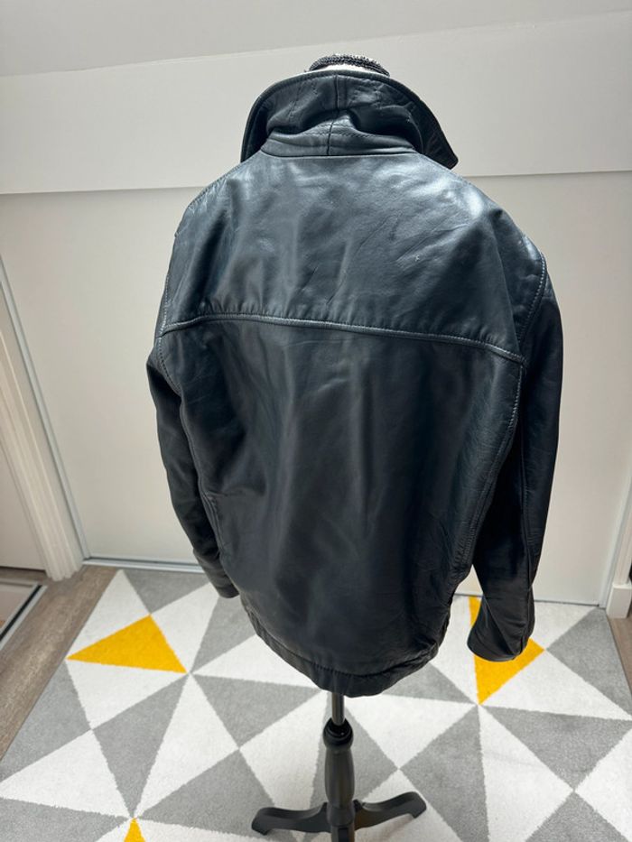 Blouson aviateur en cuir vintage Taille L/XL - photo numéro 2