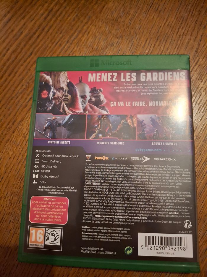 Jeu xbox one et serie x guardians of the galaxy - photo numéro 2