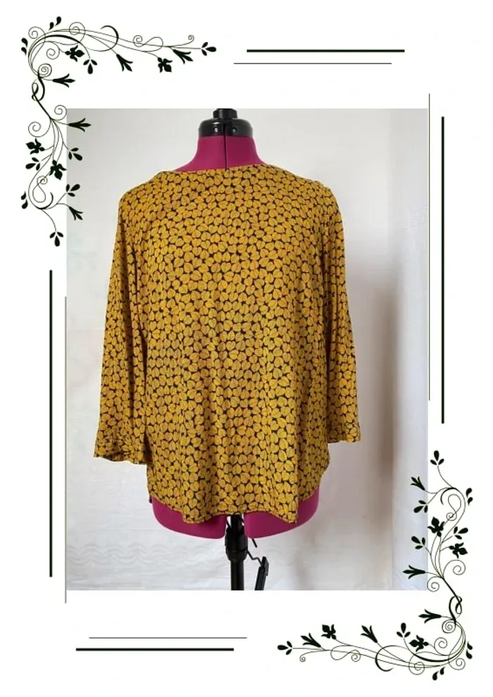 Blouse manches trois quarts Bréal, taille 40 moutarde