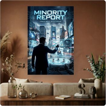 Affiche film “Minority Report” poster cinéma futuriste déco murale science-fiction A3 Sans cadre