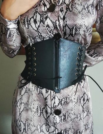 A21 ceinture gaine corset vintage rétro femme ajustable noire