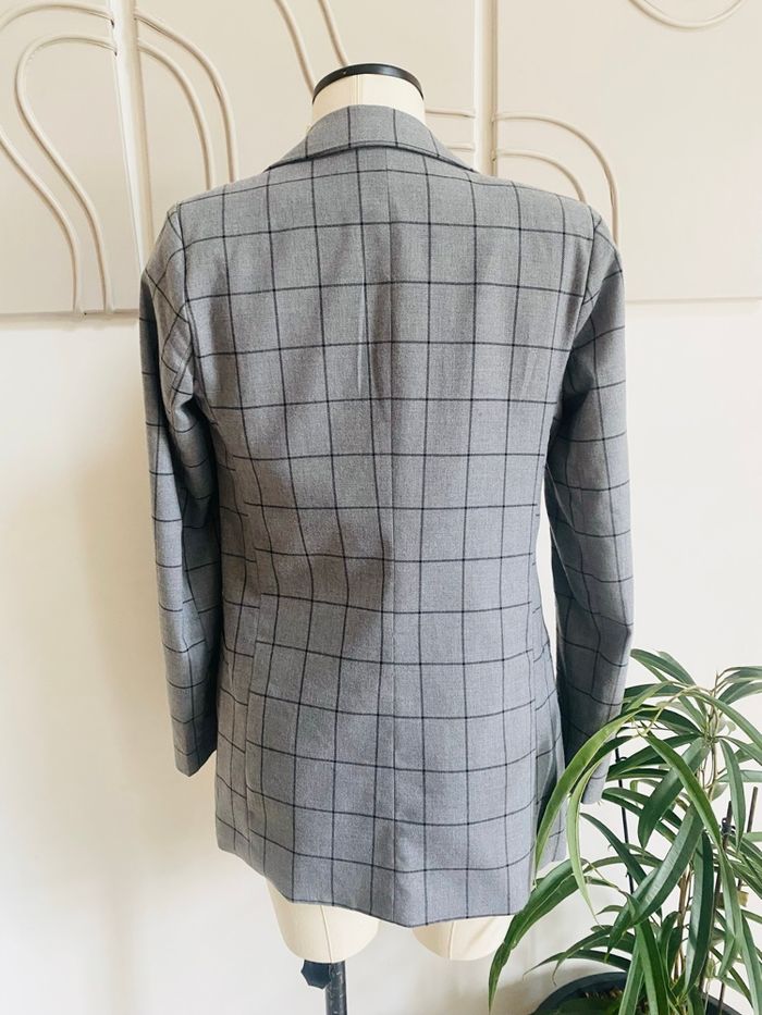 Blazer gris carreauté Jennyfer – coupe droite - photo numéro 2