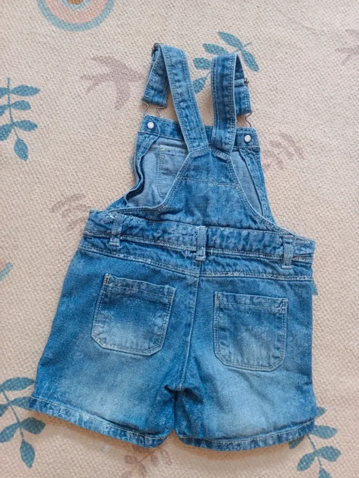 Salopette bleu jeans Vertbaudet 4 ans réglable - photo numéro 3
