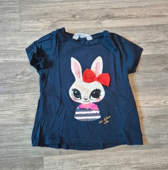 Tee-shirt marine fille H&M - photo numéro 8