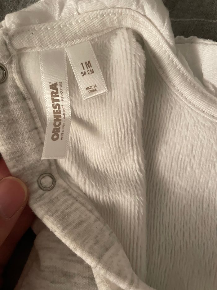 Pyjama Bebe fille Gris chine 1 mois Orchestra Neuf - photo numéro 5