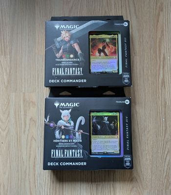 Lot de 2 deck magic commander final fantasy - neufs scellés - héritiers et magie / transcendance