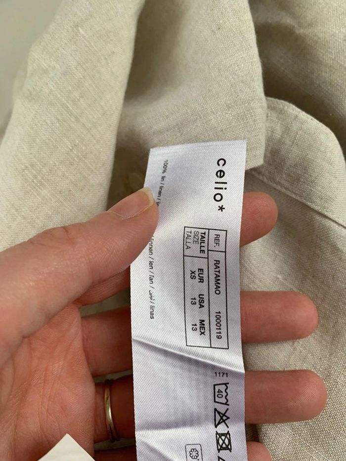 Chemise unies Celio crème taille xs - photo numéro 5