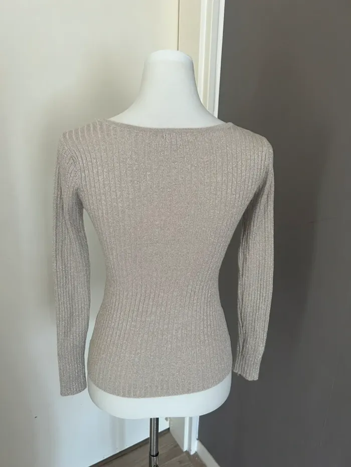 Belcci pull t-shirt maille haut à paillettes argenté taille 36 - photo numéro 5