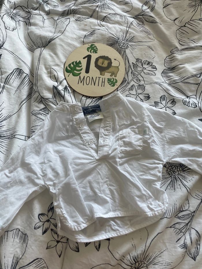Chemise cérémonie bébé garçon blanche tape à l’œil 1 mois