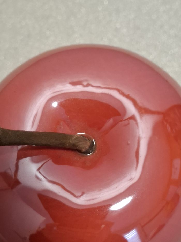 Jolie pomme réaliste céramique rouge Atmosphéra diamètre 9 cm pour décoration très bon état - photo numéro 5