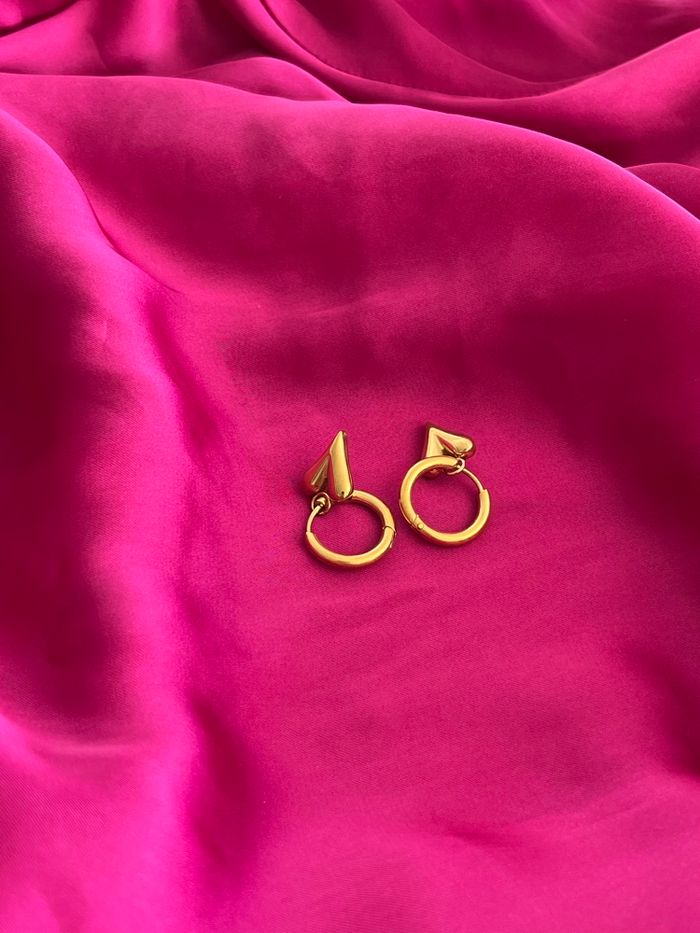 Boucles d’oreilles tendances cœur acier inoxydable - photo numéro 2