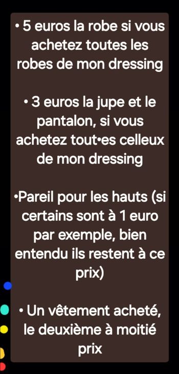 Vêtements toutes couleurs