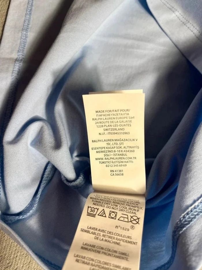 T-shirt Ralph Lauren Crewneck Embroidered Light Blue Navy Poney – Taille L - photo numéro 7
