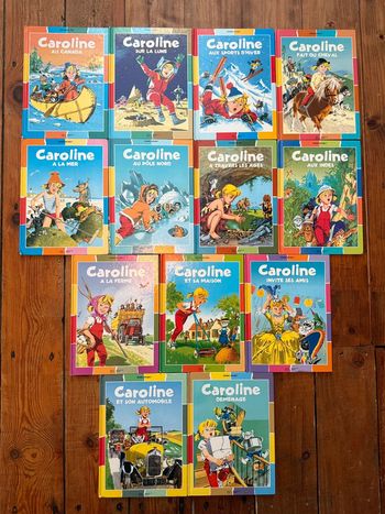 État moyen - Bords couleurs damiers Lot de 13 livres Caroline bd albums Pierre Probst