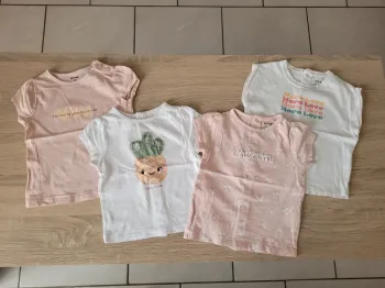 Lot de 4 tee-shirts fille en 9 mois