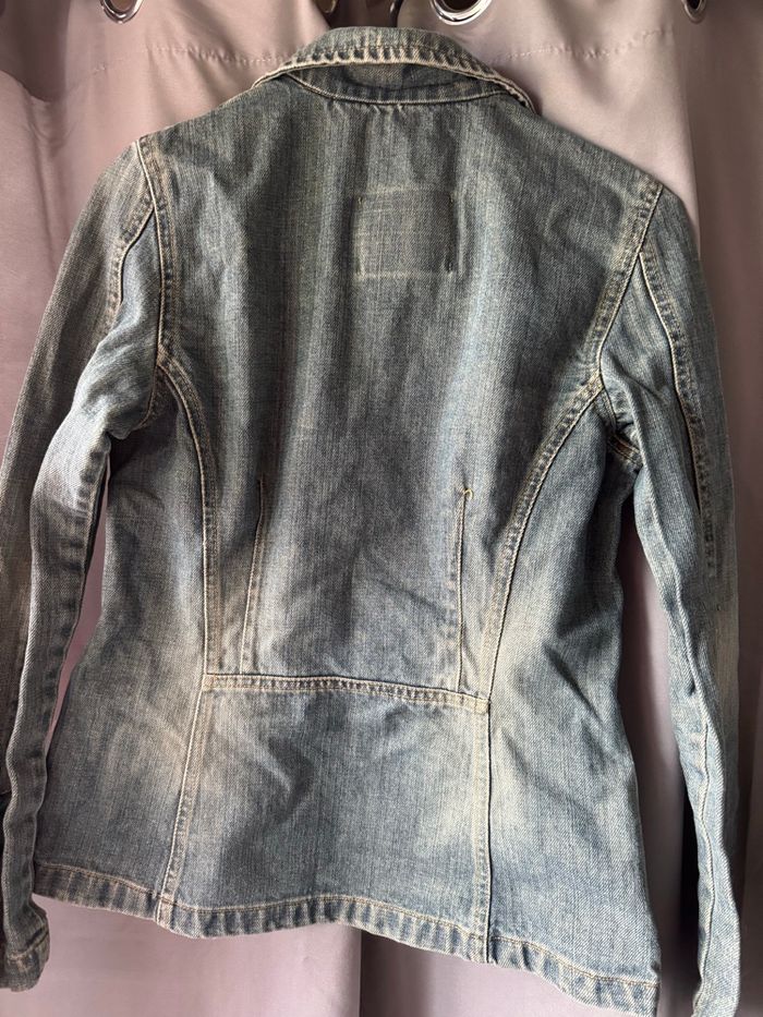 Veste en jean vert cintrée - photo numéro 4