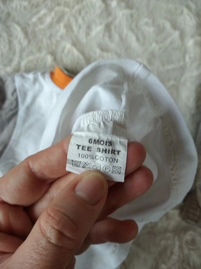 Ensemble (tee shirt+salopette+short) Garçon 6 mois dauphin pieuvre "ocean friends" 100% coton - photo numéro 12