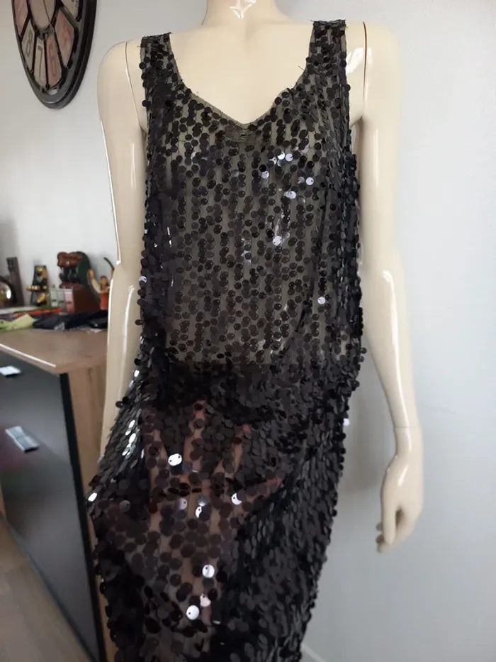 Robe noir transparente L