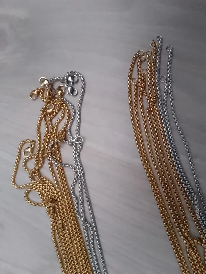 Lot de 11 chaînes en acier inoxydable - photo numéro 2