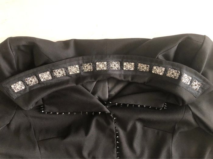 AN124- Manteau noir chic avec strass et perles T 50 (48-50) porté 1 soirée - photo numéro 10
