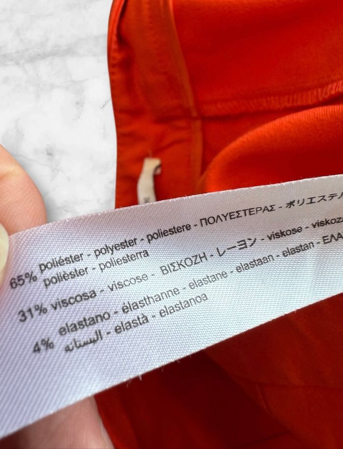 Pantalon cintré bas ouvert rouge bershka taille 32 XXS - photo numéro 6