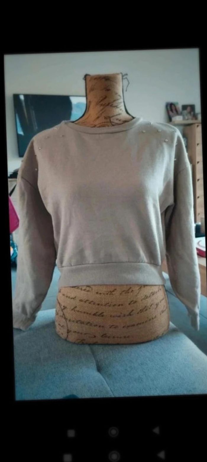 Sweat  taupe  taille 32  primark - photo numéro 2
