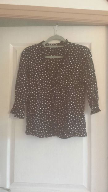 Chemisier noir à pois blancs, 38