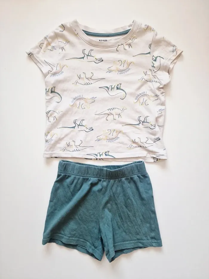 Kiabi - Pyjama deux pièces, tee-shirt manches courtes + short - Dinosaures (3 ans)