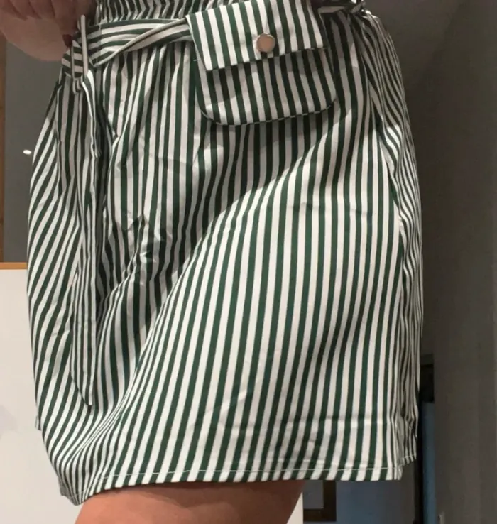 Ensemble jupe et crop top rayure sexy été - photo numéro 4