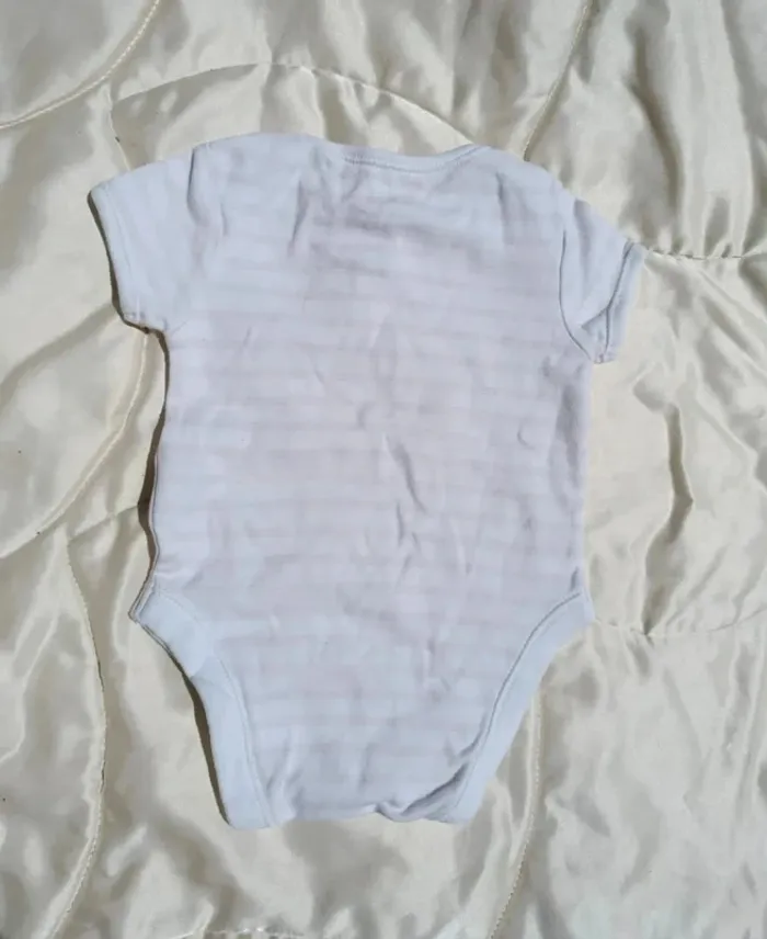 Body manches courtes blanc rayé 3 mois 62 cm Early days - photo numéro 2