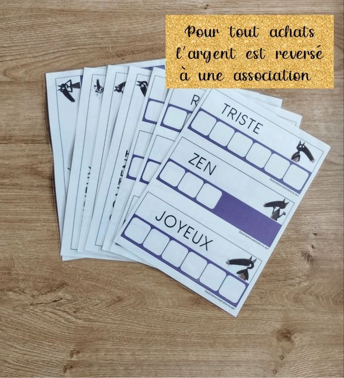 ⭐ Lot de 7 feuilles plastifier Le loup qui humeur #emyfleury_cartes