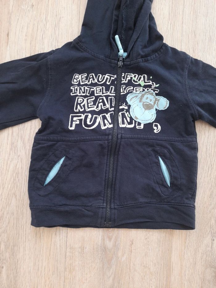 Sweat gilet zip à capuche léger 18 mois - photo numéro 2