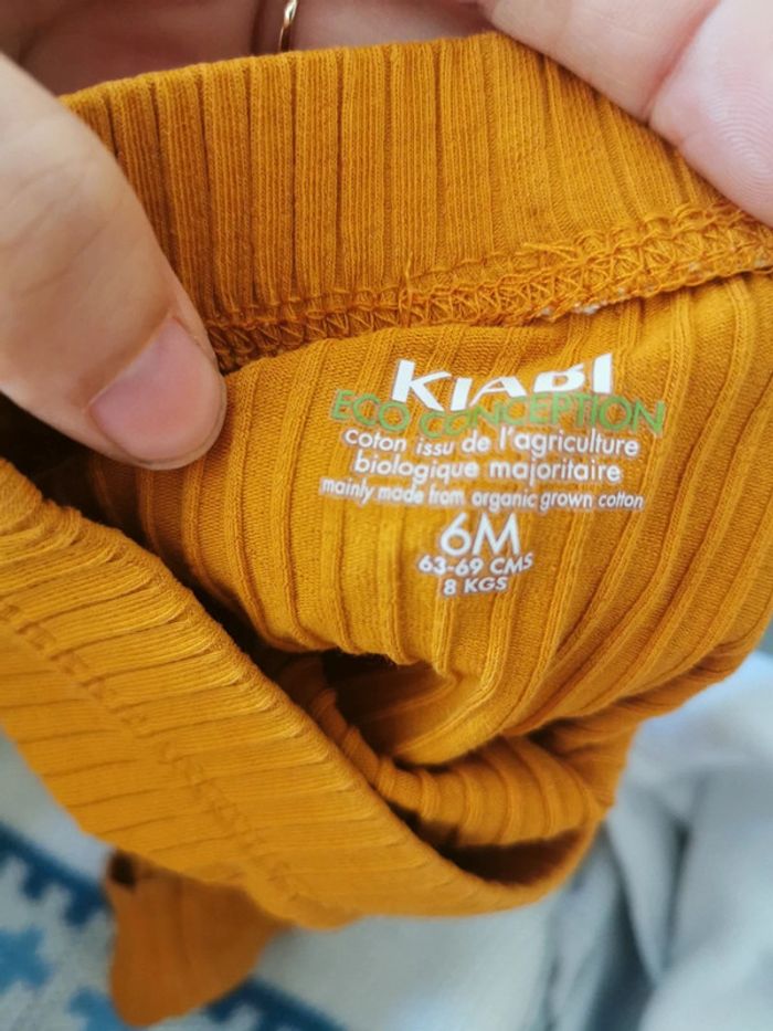 Legging Kiabi jaune moutarde 6 mois - photo numéro 2