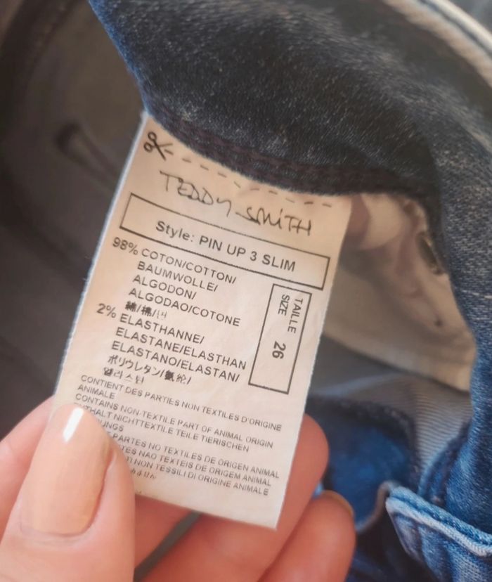 Jean slim bleu Teddy Smith – Taille 26 (équivaut 34)  Très bon état - photo numéro 7