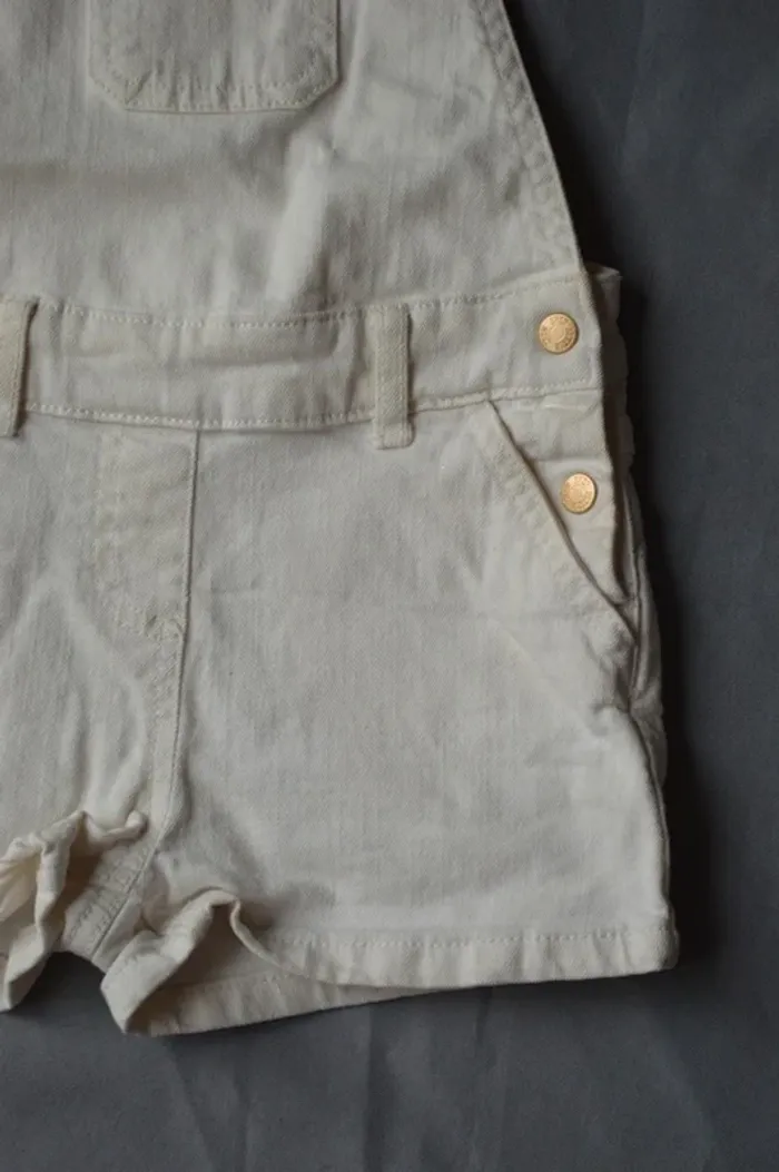 Salopette short Orchestra Crème - Fille 4 ans (104 cm) - photo numéro 3