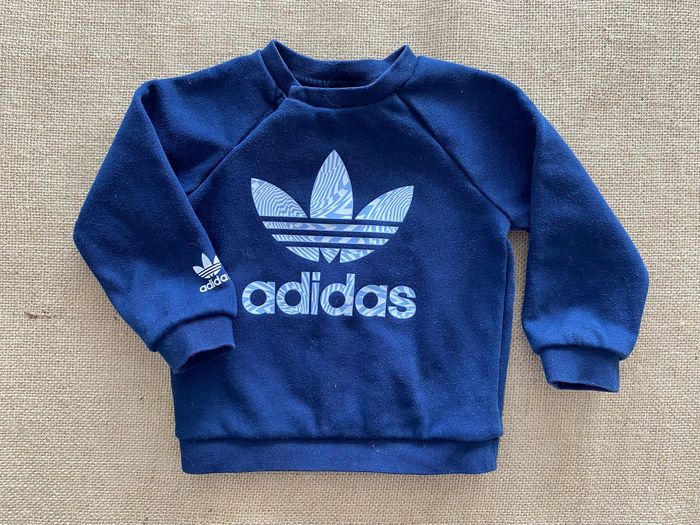 Ensemble Sweat et pantalon bleu foncé  9-12 mois Adidas - photo numéro 2