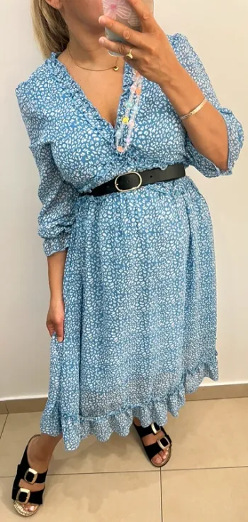 Robe Imprimée Léopard Avec Volant Taille M