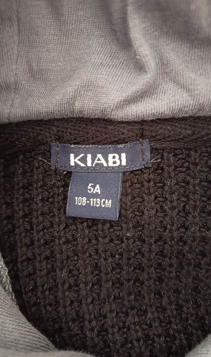Sweat-Gilet à Capuche Noir & Gris - 5 Ans / Kiabi - photo numéro 3