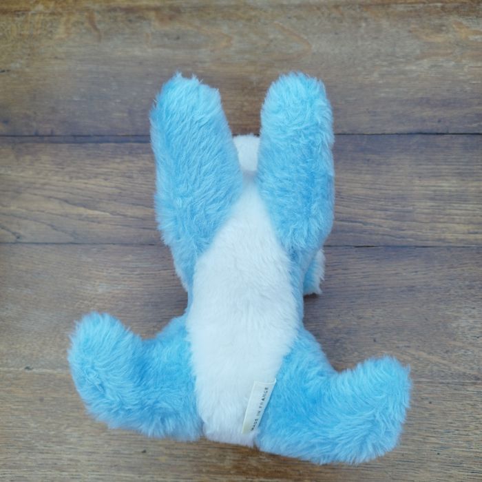 Peluche vintage lapin bleu et blanc Boulgom - photo numéro 6