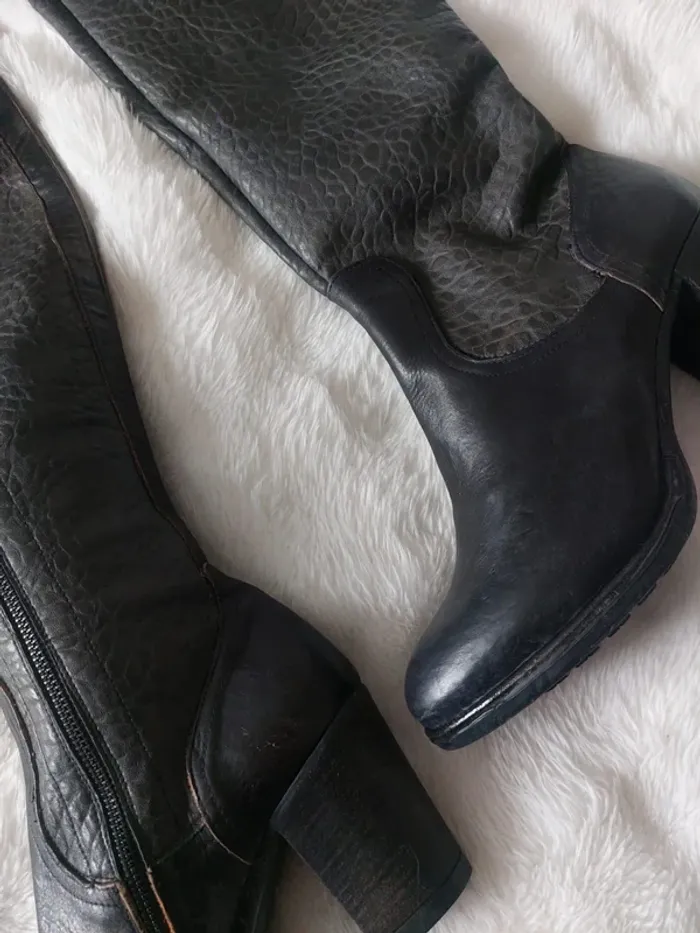 Bottes neuves en cuir de veau noir – Today D – Taille 40 - photo numéro 5