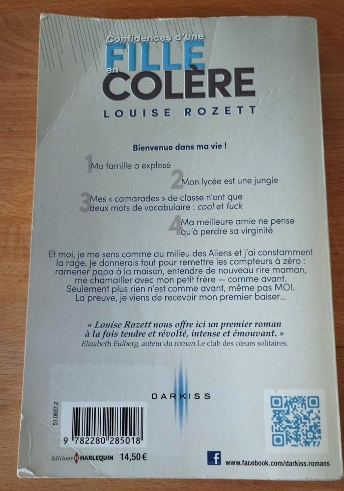 Livre Confidence d'une fille en colère - photo numéro 2