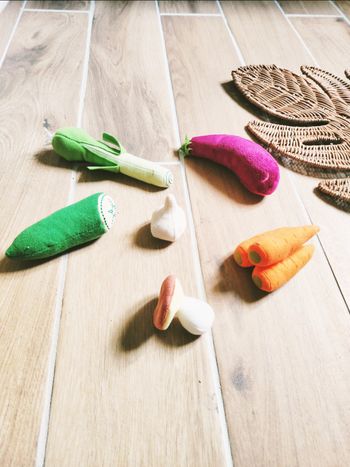 🍆 Dinette lot de divers légumes en tissu- peluche