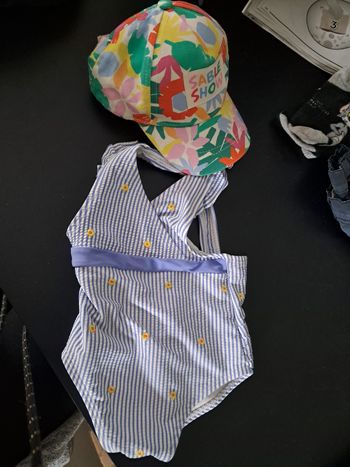 Joli maillot de bain Sergent major et casquette tao 💕